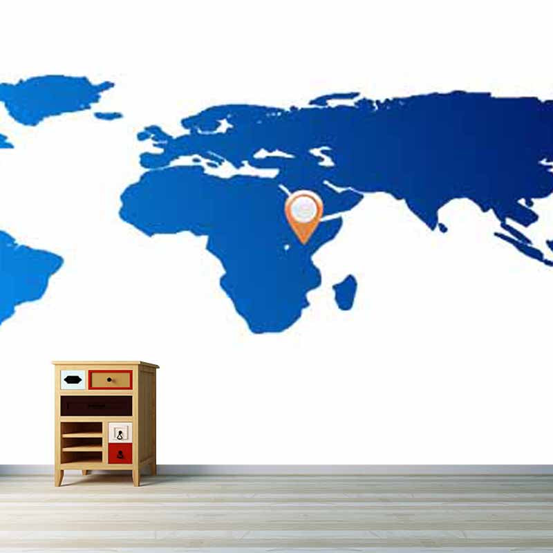 Environment Friendly Resistant Mural Wallpaper Map Illustration Sleeping Room Wall Mural