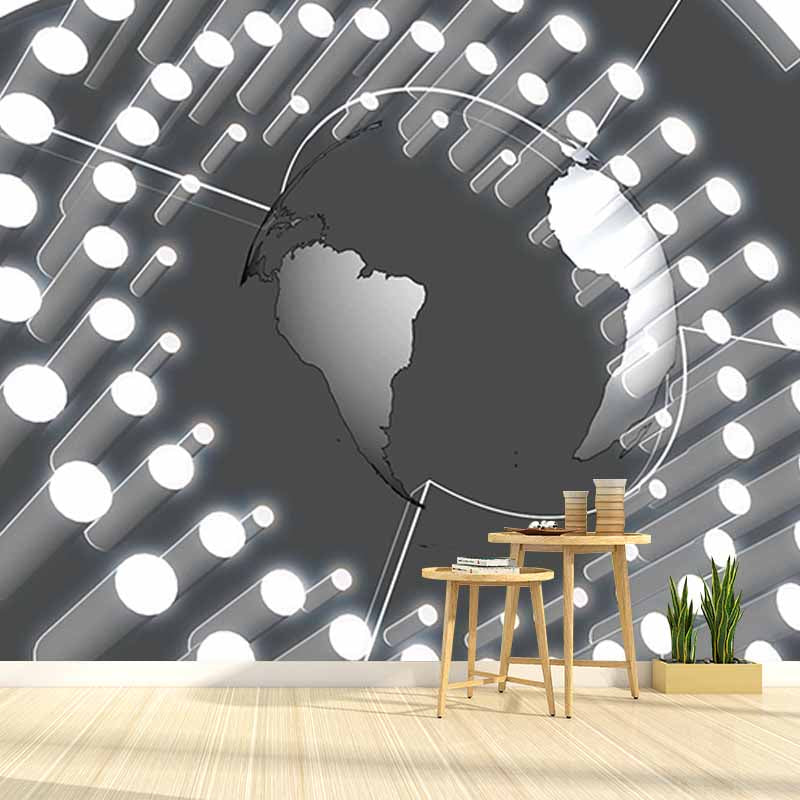 Map Illustration Mildew Resistant Mural Wallpaper Living Room Wall Mural