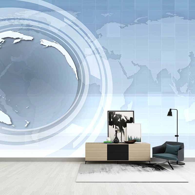Modern Illustration Mural Wallpaper Map Living Room Wall Mural