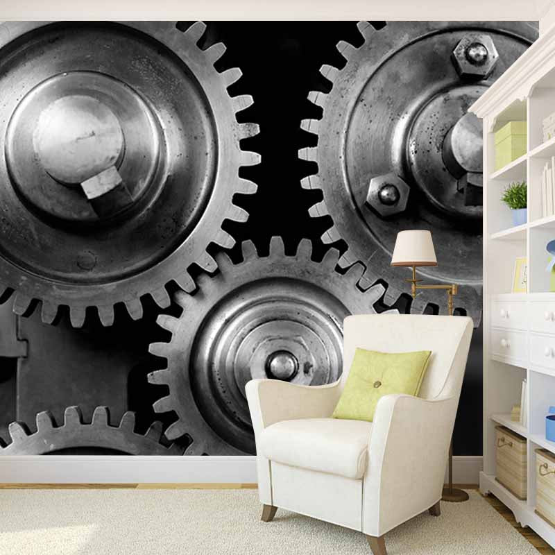 Decorative Photography Mural Wallpaper Gears Indoor Wall Mural
