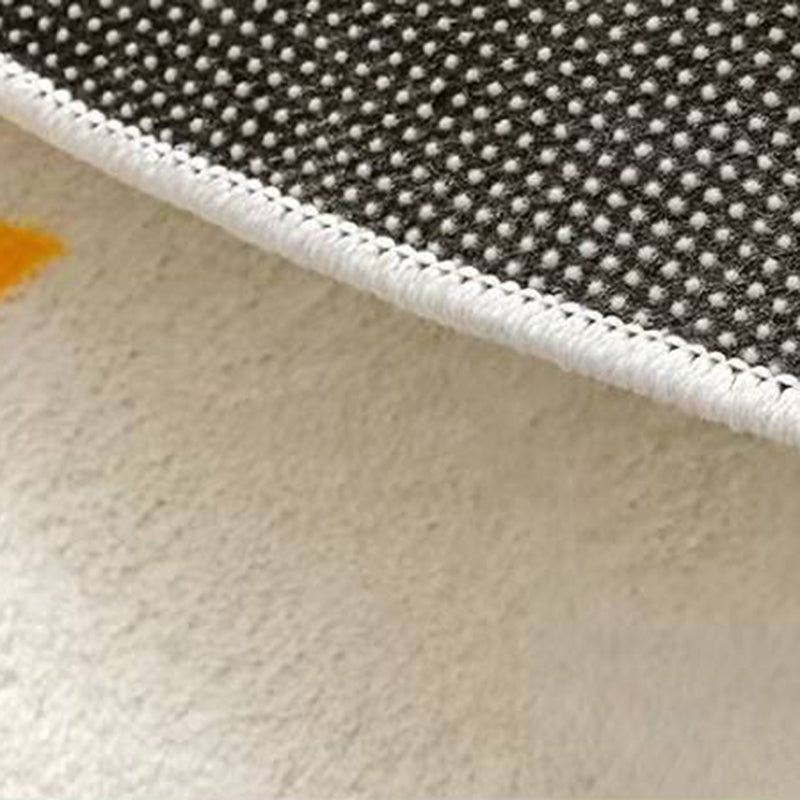 White Rainbow Rug Polyester Kids Rug Stain Resistant Rug for Living Room