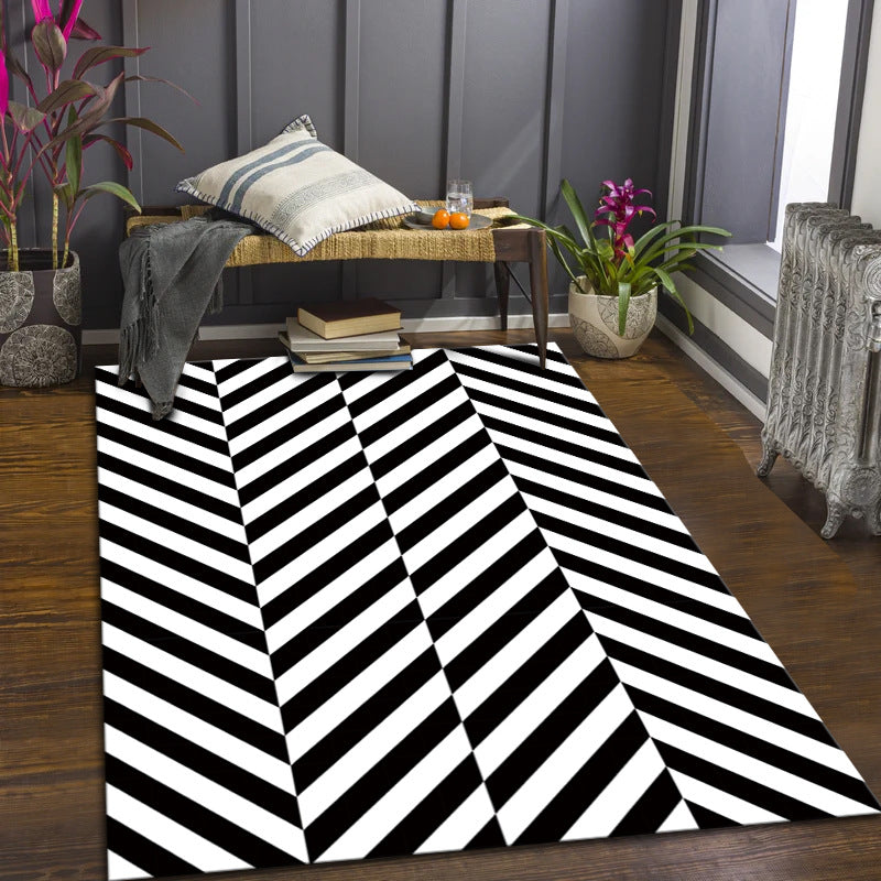 Brown Checkerboard Carpet Polyester Modern Carpet Non-Slip Backing Carpet for Drawing Room