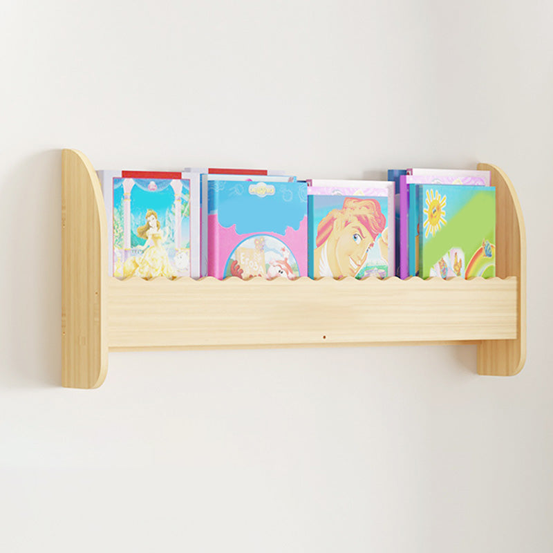 Contemporary Style Bookshelf Solid Wood Wall Mounted Bookcase for Home Office