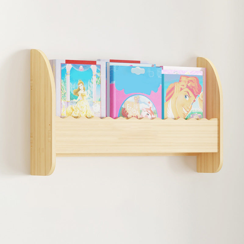 Contemporary Style Bookshelf Solid Wood Wall Mounted Bookcase for Home Office