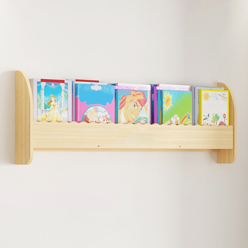 Contemporary Style Bookshelf Solid Wood Wall Mounted Bookcase for Home Office