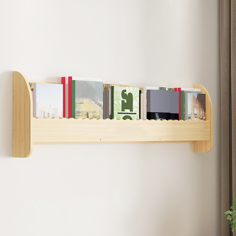 Contemporary Style Bookshelf Solid Wood Wall Mounted Bookcase for Home Office