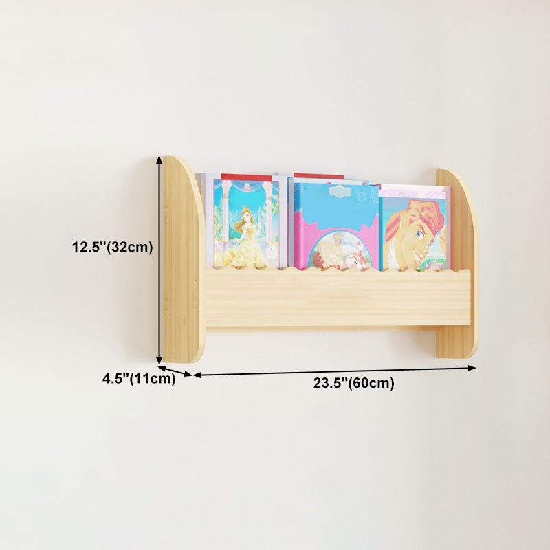 Contemporary Style Bookshelf Solid Wood Wall Mounted Bookcase for Home Office