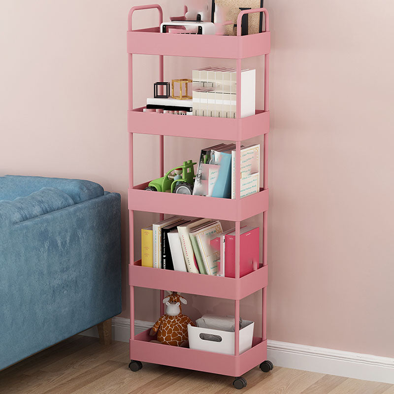 Contemporary Style Bookshelf with Casters Wheel Book Shelf for Home Office Study Room
