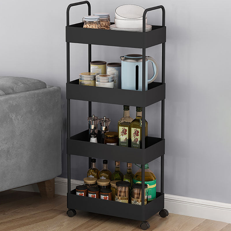 Contemporary Style Bookshelf with Casters Wheel Book Shelf for Home Office Study Room