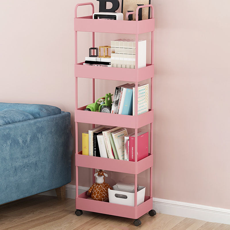 Contemporary Style Bookshelf with Casters Wheel Book Shelf for Home Office Study Room