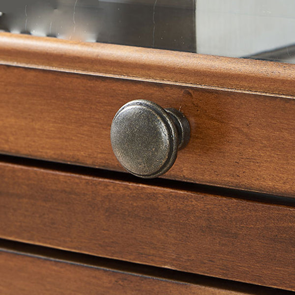 Solid Wood Standard Bookcase Contemporary Vertical Bookcase with Glass Doors