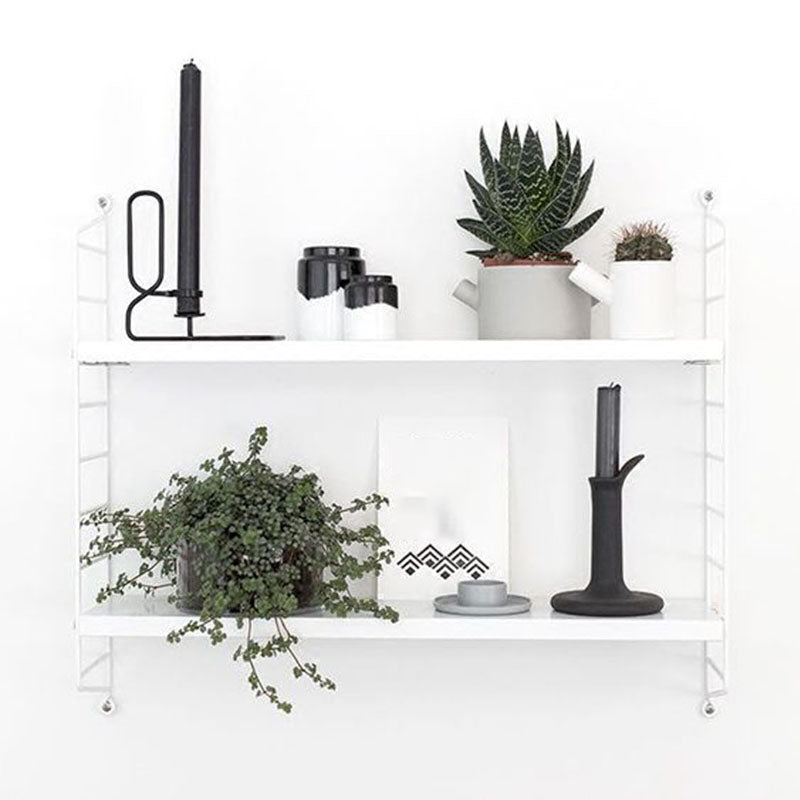 Modern Wall Mounted Bookcase with Solid Wood Rectangular Shelves