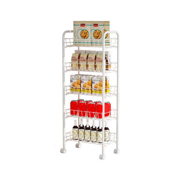 11"W Bookshelf Contemporary Style Bookcase with Casters for Home and Study Room