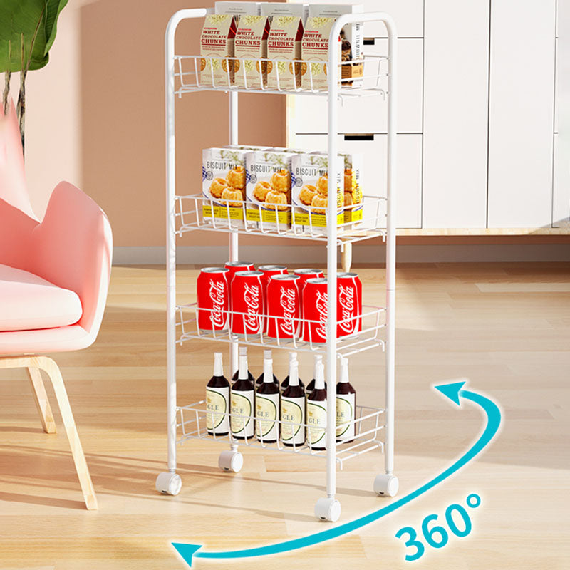 11"W Bookshelf Contemporary Style Bookcase with Casters for Home and Study Room