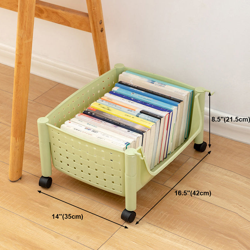 14" Wide Bookshelf Contemporary Style Bookcase with Casters for Home Office