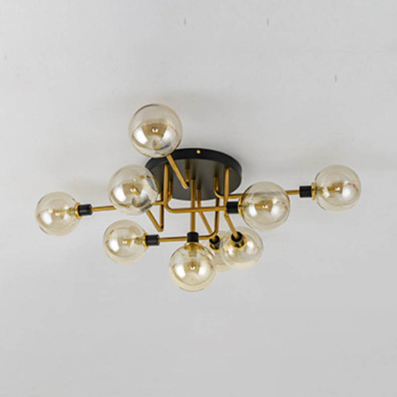 Forma de bola de vidrio al ras del techo de techo moderna luces múltiples iluminación de montaje al ras de color