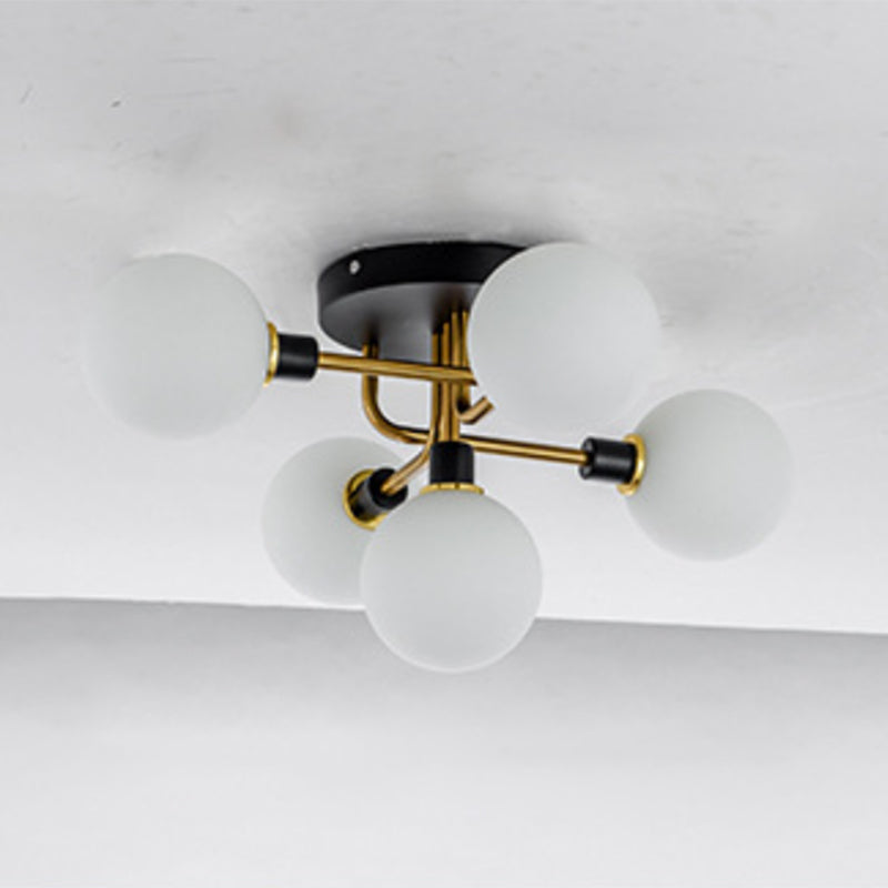 Forma de bola de vidrio al ras del techo de techo moderna luces múltiples iluminación de montaje al ras de color