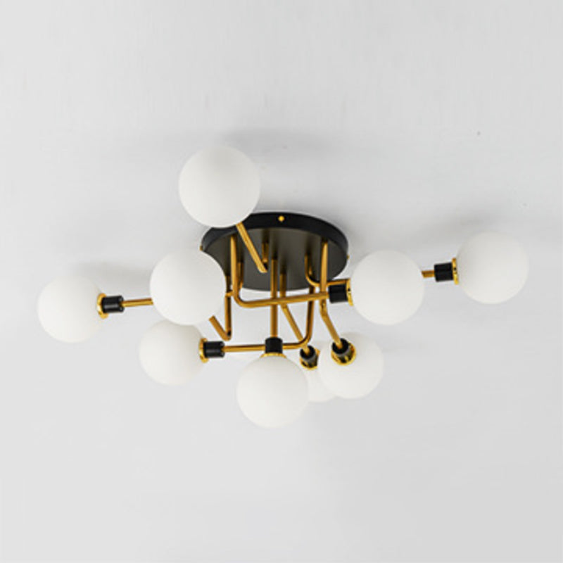 Forma de bola de vidrio al ras del techo de techo moderna luces múltiples iluminación de montaje al ras de color