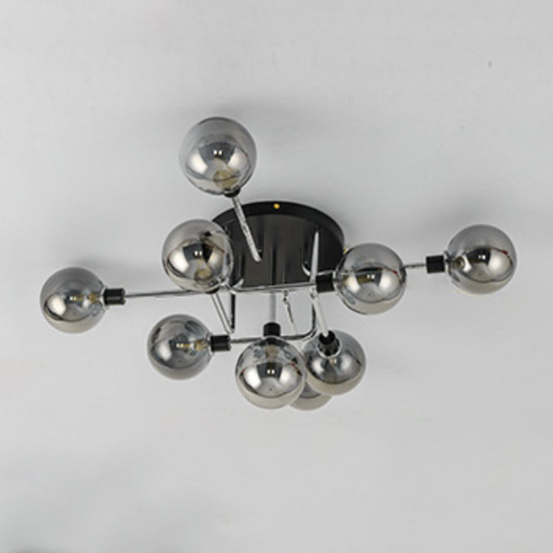 Forma de bola de vidrio al ras del techo de techo moderna luces múltiples iluminación de montaje al ras de color