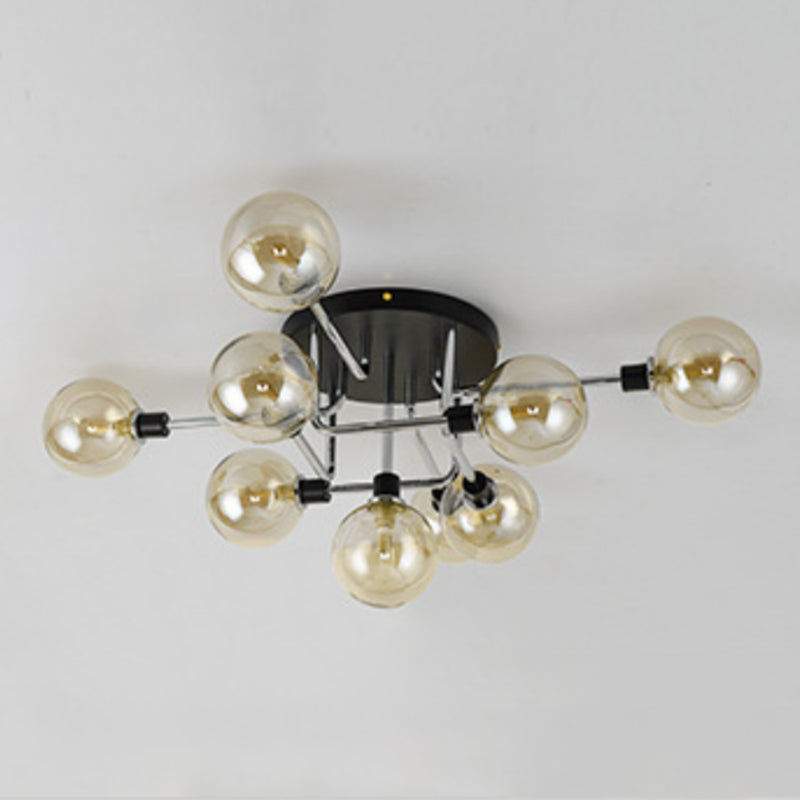 Forma de bola de vidrio al ras del techo de techo moderna luces múltiples iluminación de montaje al ras de color