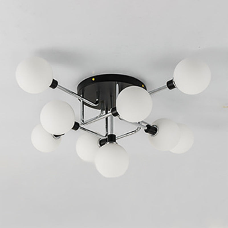 Forma de bola de vidrio al ras del techo de techo moderna luces múltiples iluminación de montaje al ras de color