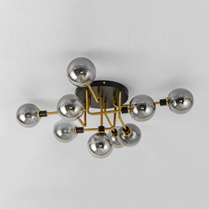 Forma de bola de vidrio al ras del techo de techo moderna luces múltiples iluminación de montaje al ras de color
