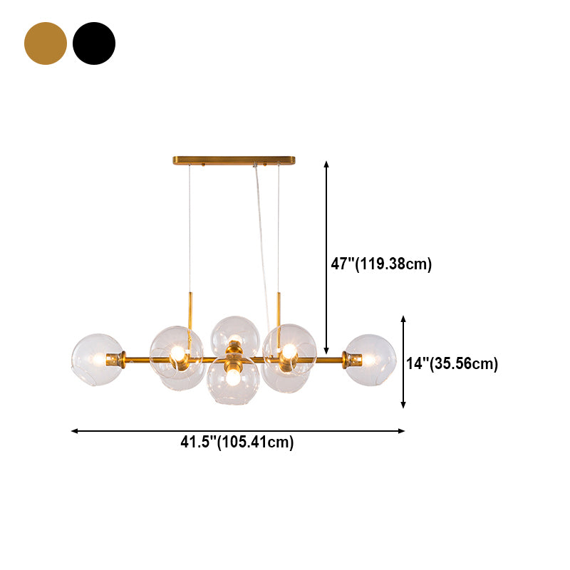 Modern metalen eiland verlichtingsarmaturen