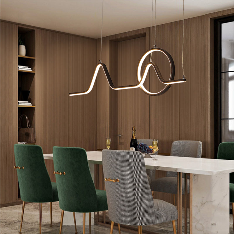 Lámparas de lámparas de geometría de geometría moderna Lámparas colgantes de 2 cabezas con sombra acrílica