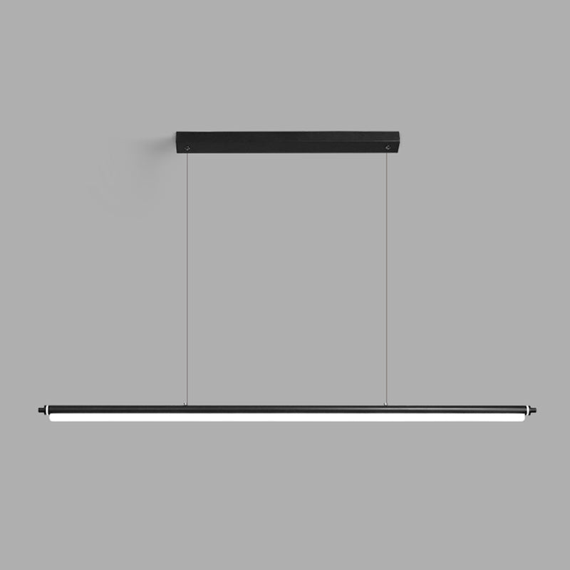 Modern aluminium eilandlamp lineair 1-licht restaurant LED hanglamp met acrylschaduw
