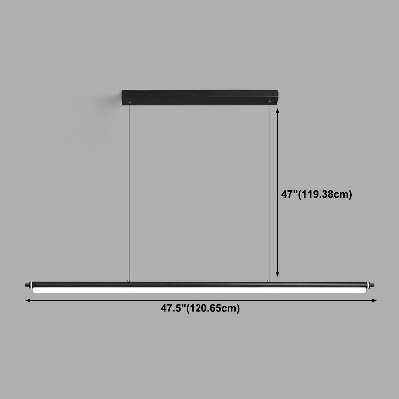 Modern aluminium eilandlamp lineair 1-licht restaurant LED hanglamp met acrylschaduw