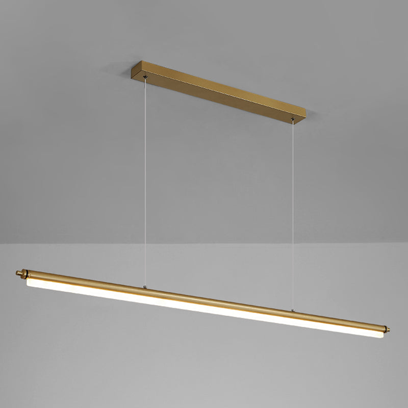 Modern aluminium eilandlamp lineair 1-licht restaurant LED hanglamp met acrylschaduw
