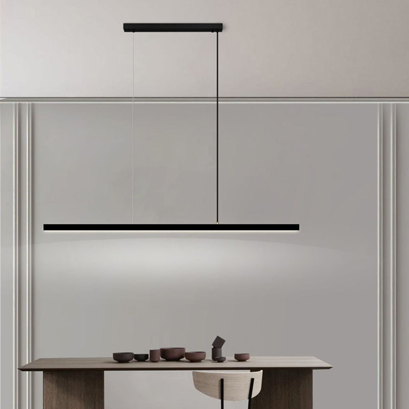 Lampe de cuivre noire Copper Lamp Pendre de restaurant linéaire moderne avec une teinte acrylique