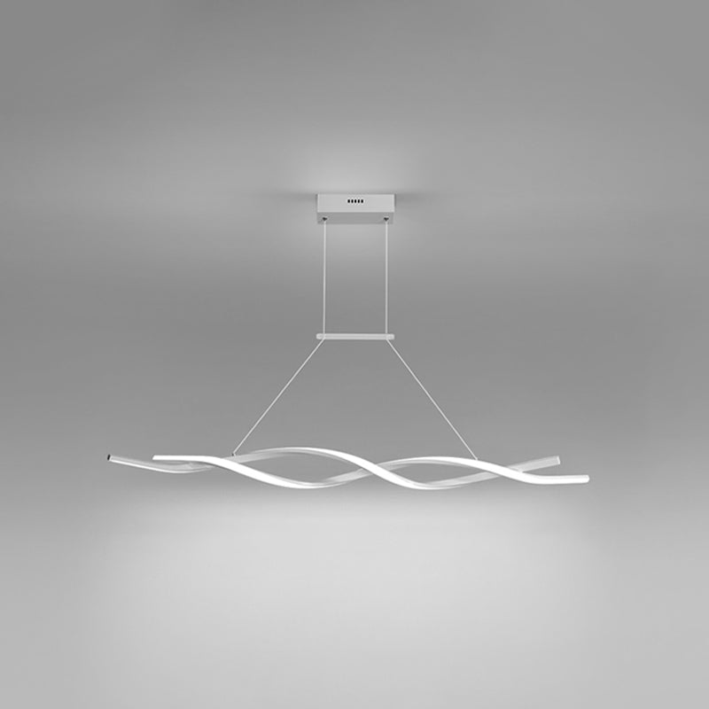 Modern Metal Island Light armatuur Lineair Restaurant Hanglamp met 2-head met acrylschaduw