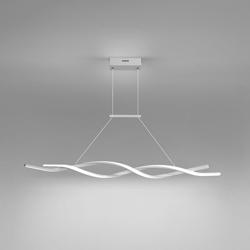 Modern Metal Island Light armatuur Lineair Restaurant Hanglamp met 2-head met acrylschaduw