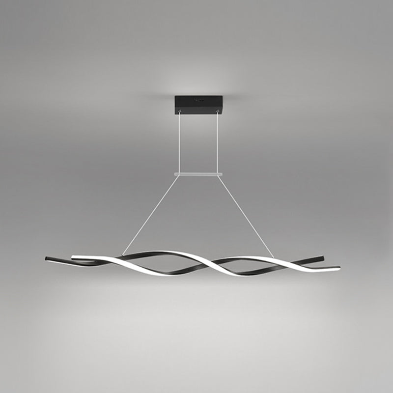 Modern Metal Island Light armatuur Lineair Restaurant Hanglamp met 2-head met acrylschaduw