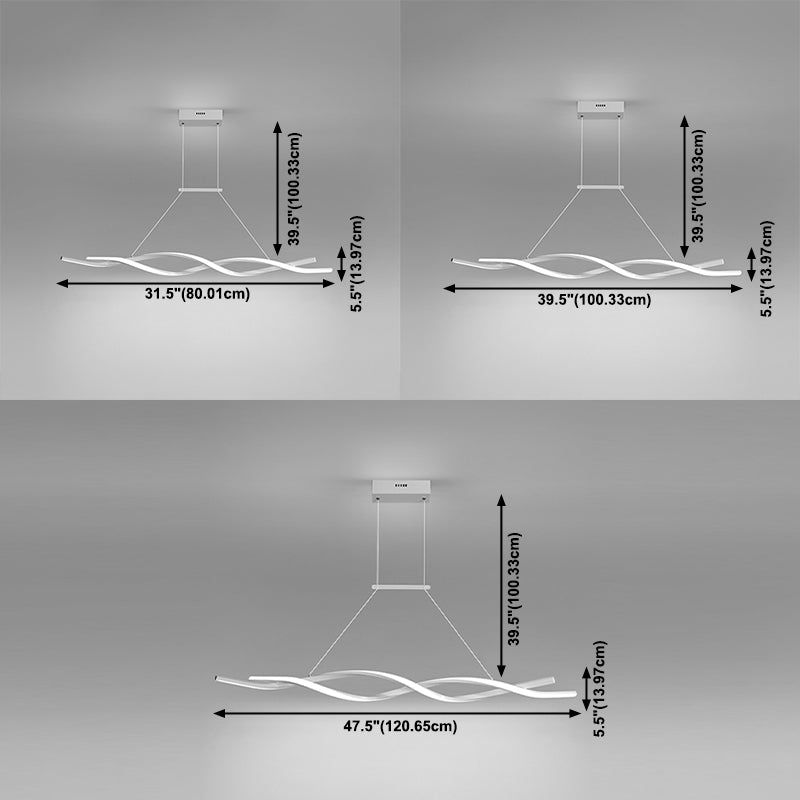 Modern Metal Island Light armatuur Lineair Restaurant Hanglamp met 2-head met acrylschaduw
