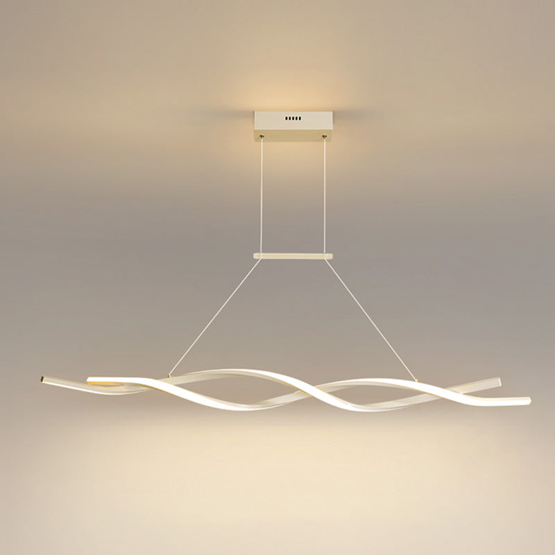 Modern Metal Island Light armatuur Lineair Restaurant Hanglamp met 2-head met acrylschaduw