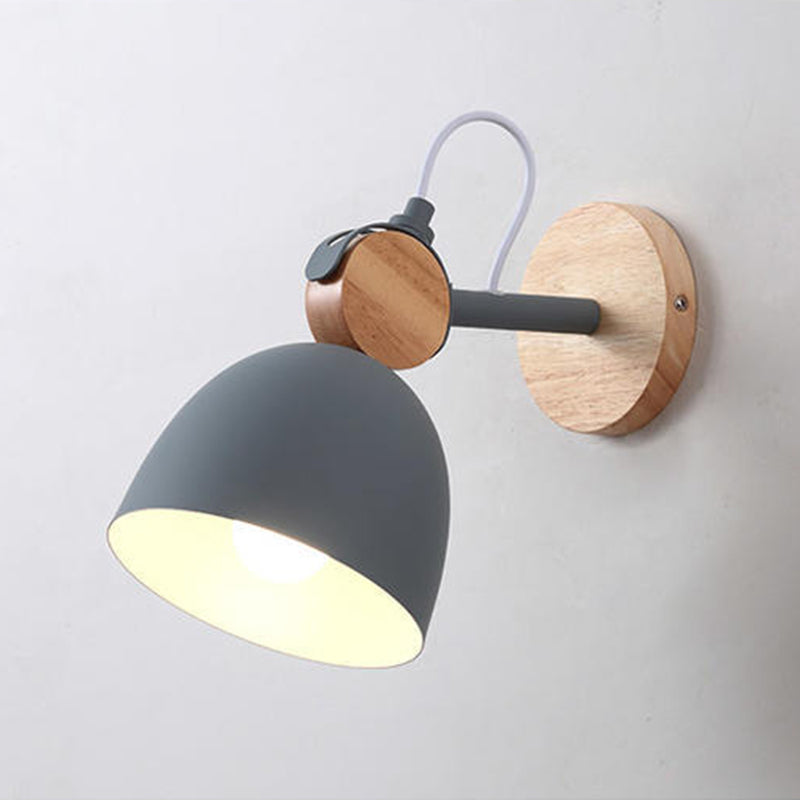Flared Wall Lighting Fixtures Modern Style Wood 1 Light Wall Lighting