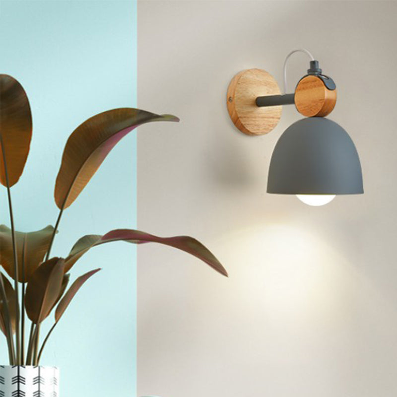 Flared Wall Lighting Fixtures Modern Style Wood 1 Light Wall Lighting