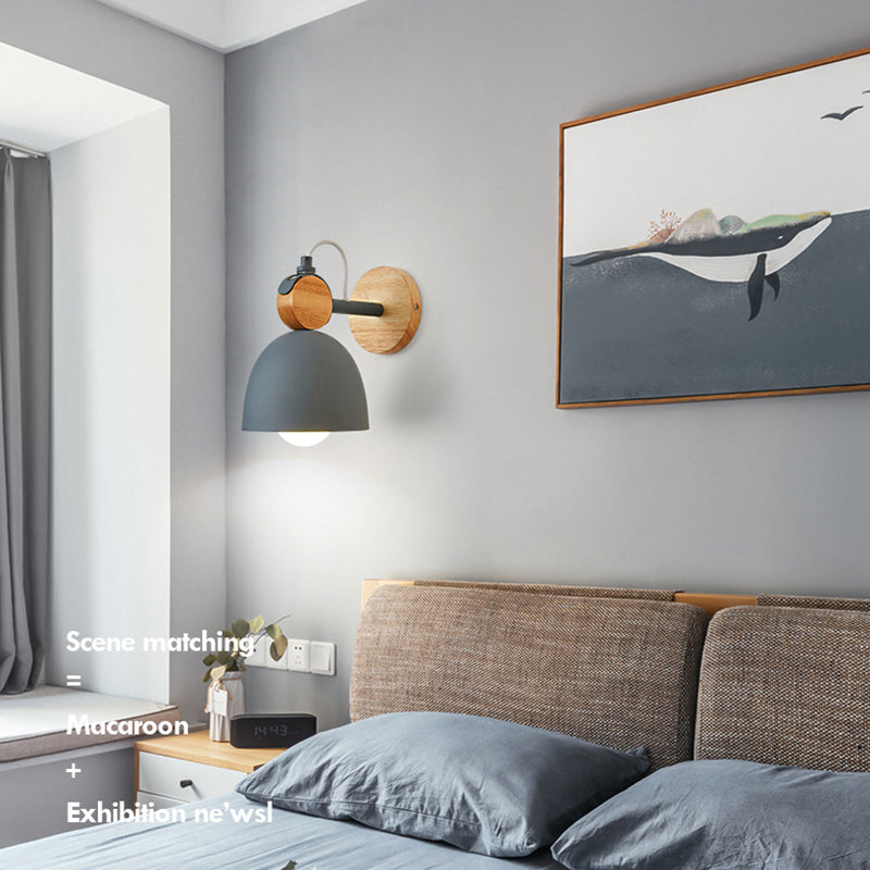 Flared Wall Lighting Fixtures Modern Style Wood 1 Light Wall Lighting