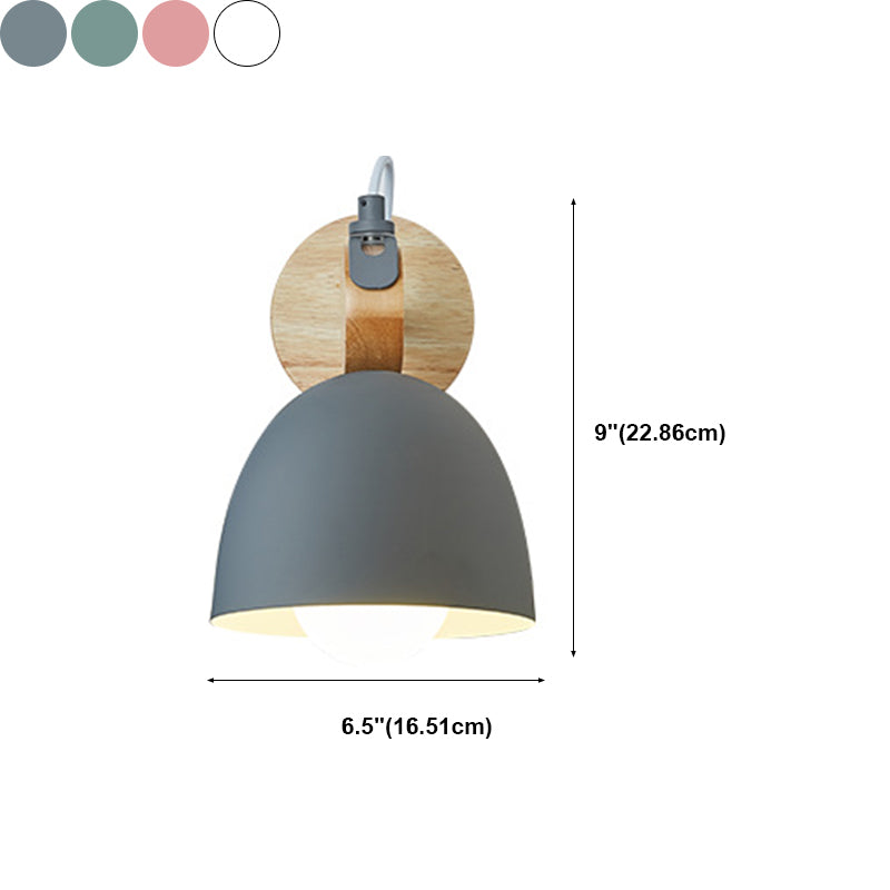 Flared Wall Lighting Fixtures Modern Style Wood 1 Light Wall Lighting