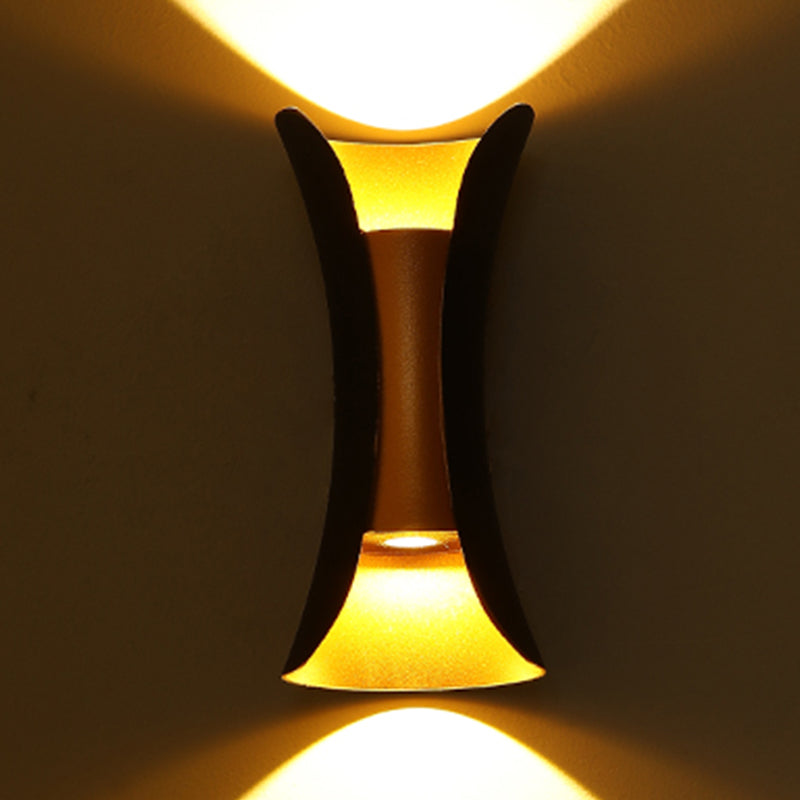 Estilo moderno Luz de pared de aluminio Geométrica 2 luces LEA LED LEA LEA EN NEGRO PARA EL AUTO