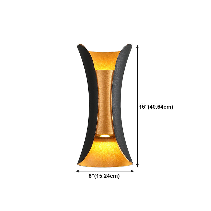 Estilo moderno Luz de pared de aluminio Geométrica 2 luces LEA LED LEA LEA EN NEGRO PARA EL AUTO