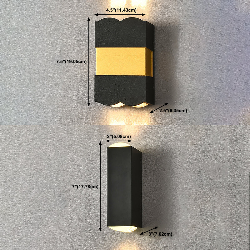 Estilo moderno de aluminio Luz de pared de pared negra LED LED de pared para aire libre