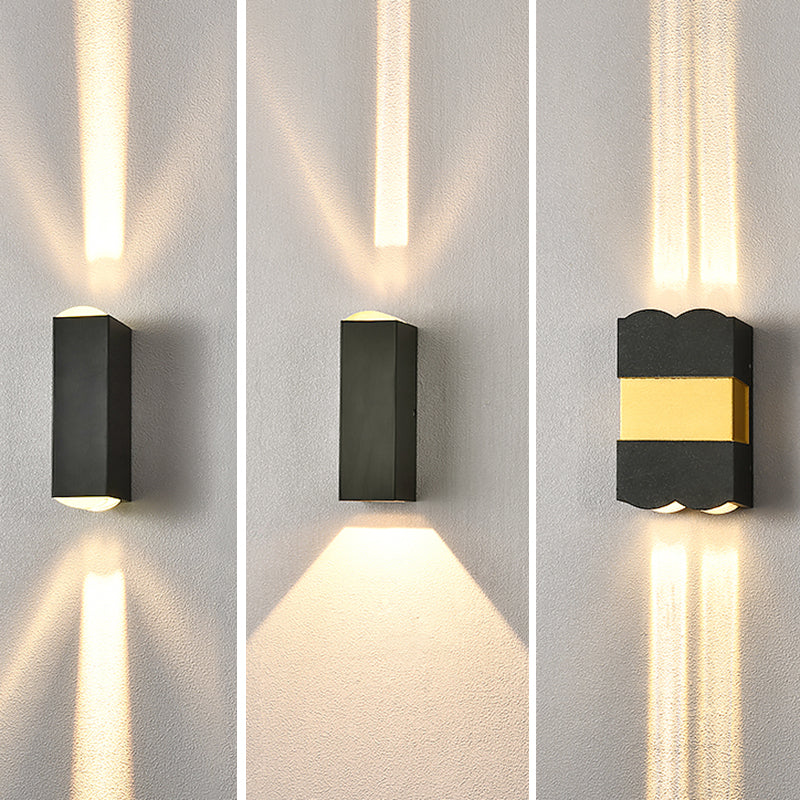 Estilo moderno de aluminio Luz de pared de pared negra LED LED de pared para aire libre