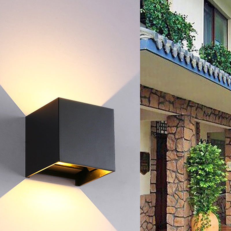 Metal Square Wall Mounted Lamps Modern Style 2 Lights Wall Washer Sconce