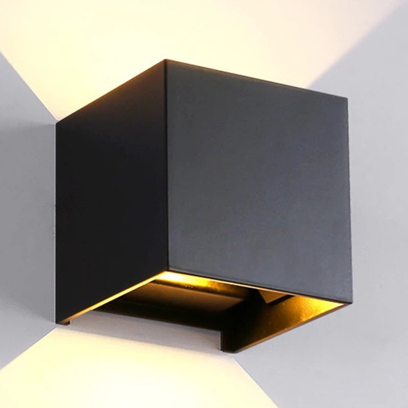 Metal Square Wall Mounted Lamps Modern Style 2 Lights Wall Washer Sconce