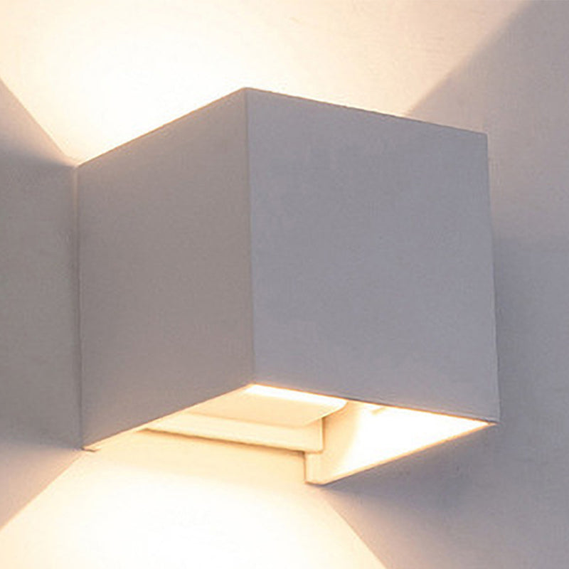 Metal Square Wall Mounted Lamps Modern Style 2 Lights Wall Washer Sconce