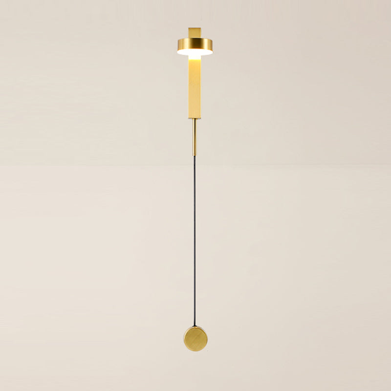 Round Shape Metal Wall Light Modern Style 1 Light Wall Mounted Light