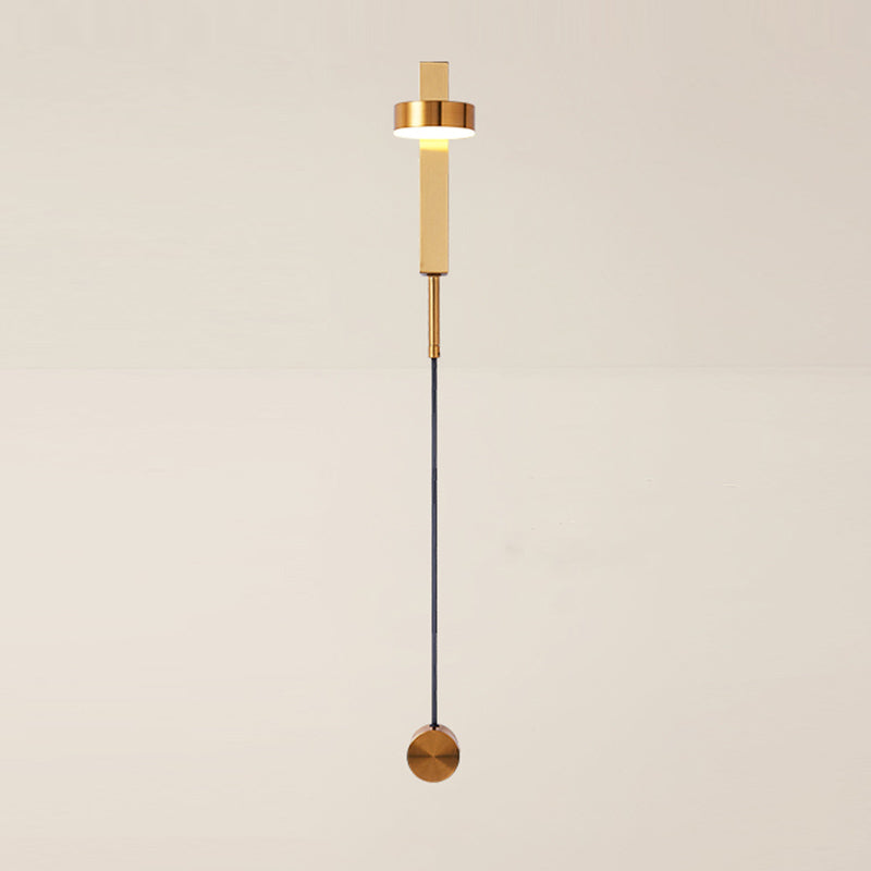 Round Shape Metal Wall Light Modern Style 1 Light Wall Mounted Light